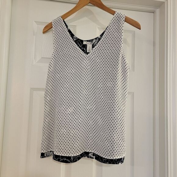 WHBM The Ultimate Reversible Cami polka floral navy Size XS NWT - Picture 1 of 6